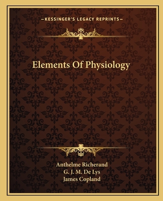 Elements Of Physiology 1163804088 Book Cover