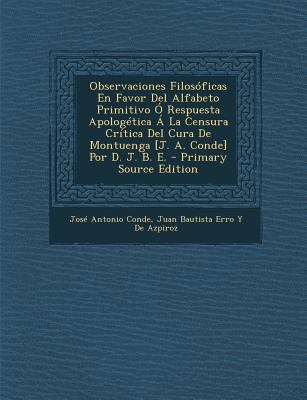 Observaciones Filosóficas En Favor Del Alfabeto... [Spanish] 1289998809 Book Cover