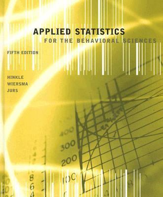 Applied Statistics for the Behavioral Sciences 0618124055 Book Cover