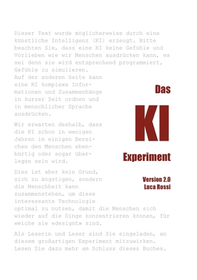 Das KI Experiment [German] 3695717785 Book Cover