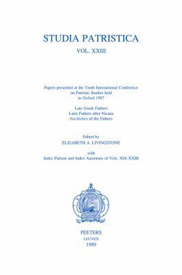 Studia Patristica. Vol. XXIII - Late Greek Fath... 9068312278 Book Cover