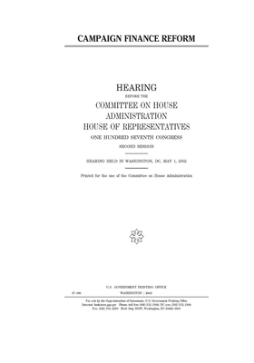 Campaign finance reform B084QLMVWV Book Cover