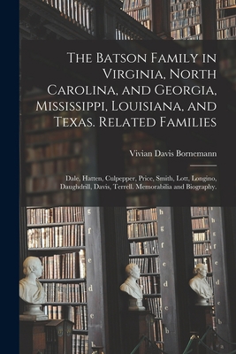 The Batson Family in Virginia, North Carolina, ... 1014533058 Book Cover