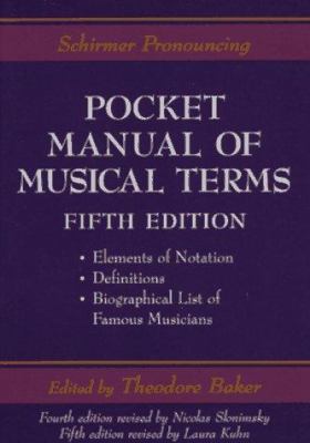 Schirmer Pronouncing Pocket Manual of Musical T... 0028745671 Book Cover