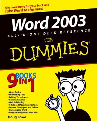 Word 2003 All-in-One Desk Reference For Dummies 0764571419 Book Cover