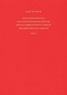 Die Handschriften Der Signaturenreihe Hdschr. D... [German] 3447112212 Book Cover