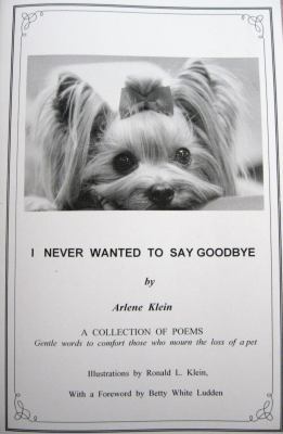 I never wanted to say goodbye 0965091503 Book Cover