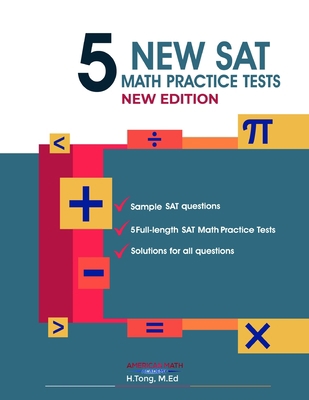 5 New SAT Math Practice Tests Book B08JDTNT56 Book Cover
