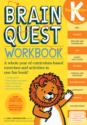 Brain Quest Workbook: Kindergarten [With Stickers] 0761149120 Book Cover