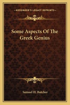 Some Aspects Of The Greek Genius 1162926198 Book Cover