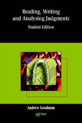 Reading, Writing and Analysing Judgments 1858113660 Book Cover