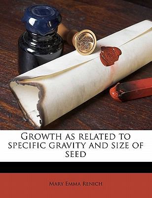 Growth as Related to Specific Gravity and Size ... 1176640437 Book Cover