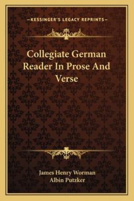 Collegiate German Reader In Prose And Verse 116330638X Book Cover