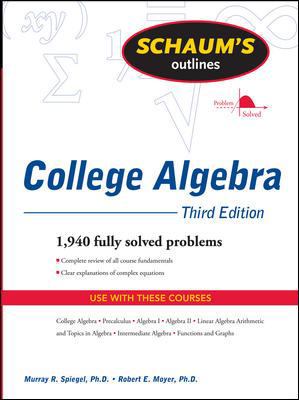 Schaum's Outline of College Algebra 0071635394 Book Cover