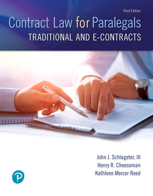 Contract Law for Paralegals: Traditional and E-... 0133822524 Book Cover