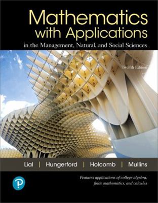 Mathematics with Applications in the Management... 0134767624 Book Cover