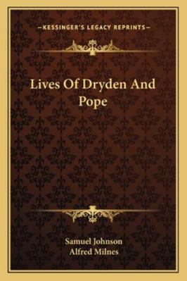 Lives Of Dryden And Pope 1162963638 Book Cover