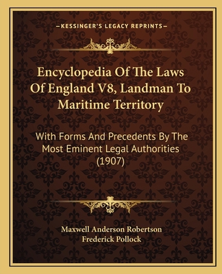 Encyclopedia Of The Laws Of England V8, Landman... 1164633600 Book Cover