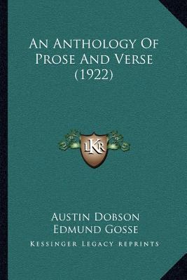 An Anthology Of Prose And Verse (1922) 1164013408 Book Cover
