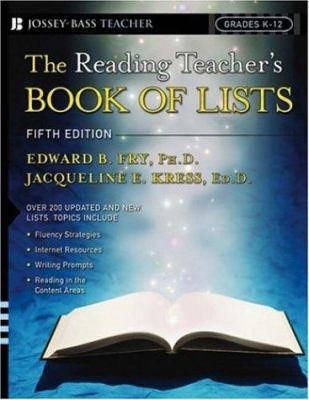 The Reading Teacher's Book of Lists 0787982571 Book Cover