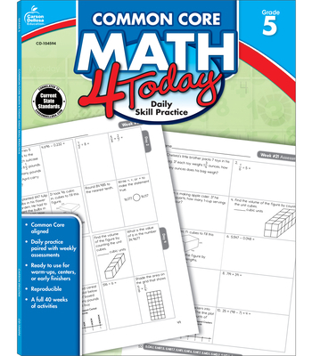 Common Core Math 4 Today, Grade 5: Daily Skill ... B00QFXWW2K Book Cover