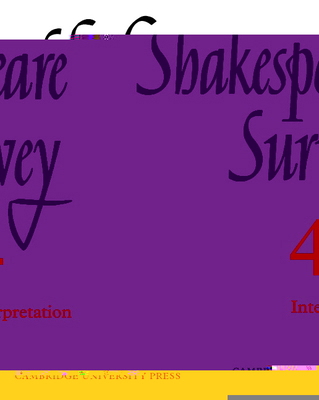 Shakespeare Survey 0521523788 Book Cover