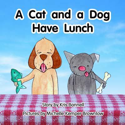 A Cat and a Dog Have Lunch