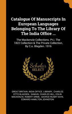 Catalogue Of Manuscripts In European Languages ... 0343331314 Book Cover