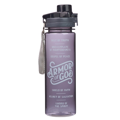 Unknown Binding Armor of God Plastic Water Bottle in Black - Ephesians 6:10-18 Book
