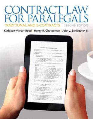 Contract Law for Paralegals 0135109450 Book Cover