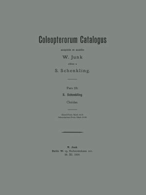 Coleopterorum Catalogus 9031904937 Book Cover