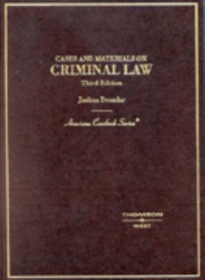 Cases and Materials on Criminal Law 0314145605 Book Cover