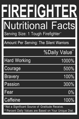 Firefighter nutritional facts: Proud fireman journal notebook and thanks giving day journal notebook for firefighter