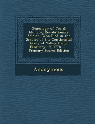 Genealogy of Josiah Munroe, Revolutionary Soldi... 1287440177 Book Cover
