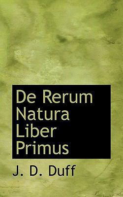 de Rerum Natura Liber Primus 1116435535 Book Cover