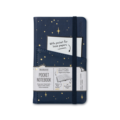 Bookaroo Moon & Stars Pocket Notebook (A6) B0BD5TNWWX Book Cover