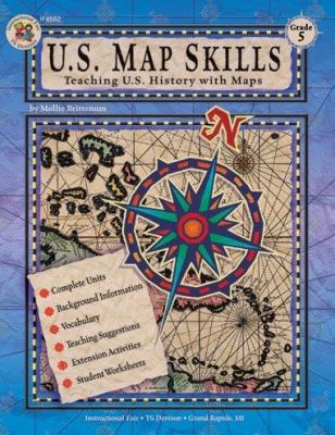 U.S. Map Skills, Grade 5 0880129344 Book Cover