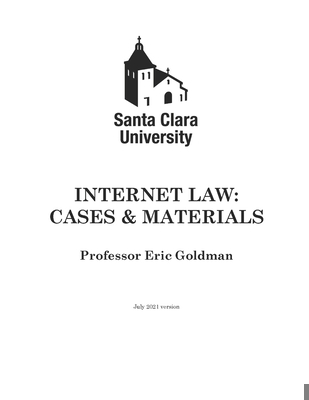 Internet Law: Cases & Materials (2021 Edition)            Book Cover