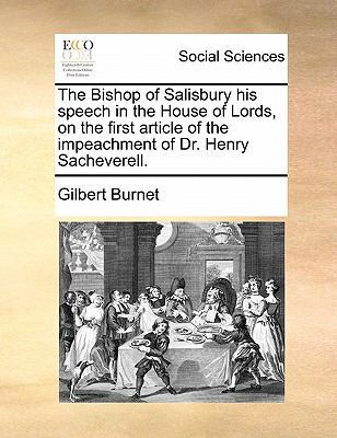 The Bishop of Salisbury His Speech in the House... 1140955306 Book Cover
