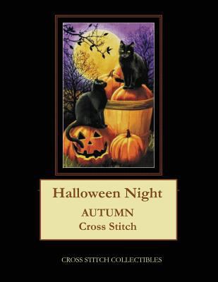 Halloween Night: Autumn Cross Stitch Pattern [Large Print] 1724820680 Book Cover