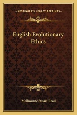 English Evolutionary Ethics 1163228125 Book Cover