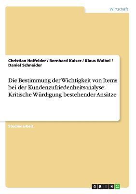 Die Bestimmung der Wichtigkeit von Items bei de... [German] 3638680258 Book Cover