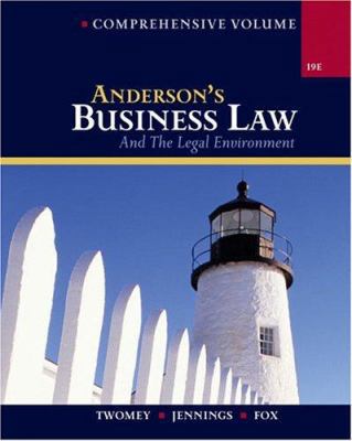 Anderson S Business Law and the Legal Environme... 0324271123 Book Cover