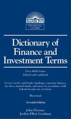 Dictionary Of Finance And Investment Terms (Bar... B0076LOT4E Book Cover