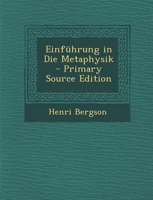 Einfuhrung in Die Metaphysik [German] 1293763241 Book Cover