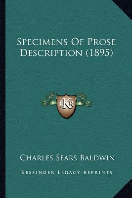 Specimens Of Prose Description (1895) 116487568X Book Cover