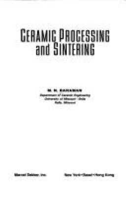 Ceramic Processing And Sintering 0824795733 Book Cover