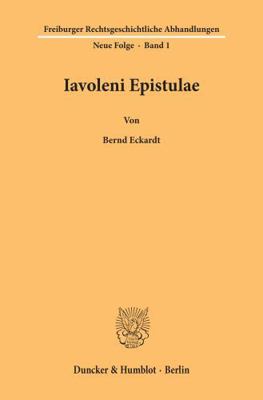 Iavoleni Epistulae. [German] 3428041143 Book Cover