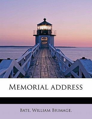 Memorial Address 1241679738 Book Cover