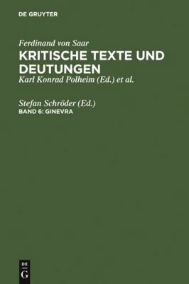 Ginevra (Kritische Texte und Deutungen, Band 6)... 3484107340 Book Cover